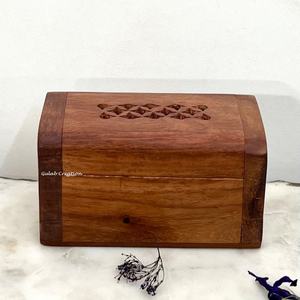 Handcrafted Mango Wood Sandalwood <b>Cone</b> <b>Incense</b> <b>Burner</b> with Carved Lid for Indian Aromatherapy and Home Fragrance - Product Image 6