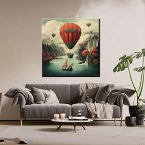Impresionante impresión en lienzo de globos aerostáticos - Arte vibrante para pared, estirado sobre lienzo - Product Image 1