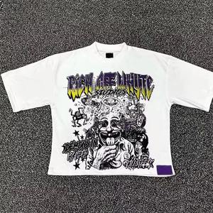 เสื้อยืดแนวสตรีทแวร์เฮฟวีเวตของผู้ชายผ้าคอตตอน240แกรม | ทรงครอปพอดีแบบวินเทจฮิปฮอปคุณภาพสูง - Product Image 1