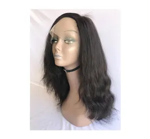 Tanınmış satıcı satış doğal dalgalı tam dantel peruk 16 inç bakire tapınak saç sınıf insan saçı postiş peruk