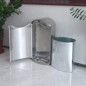 खड़े स्टेनलेस स्टील के कचरे के डिब्बे ब्रश सतह के इनडोर और आउटडोर कचरे के भंडारण बाल्टी - Product Image 3