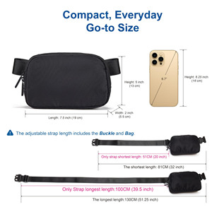 Riñonera Impermeable con Logotipo Personalizado, Bolsa de Cintura con Múltiples Bolsillos, Correa Ajustable, Ligera, para Viajes, para Hombre y Mujer - Product Image 5