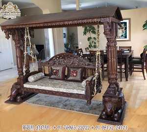 ชิงช้าไม้สักแกะสลักลายช้างสำหรับใช้ภายในอาคาร ซื้อชิงช้าไม้แกะสลักลายมหาราชาอินเดีย ชิงช้าไม้สักมหาราชาสำหรับใช้ในบ้าน ออสเตรเลีย - Product Image 6