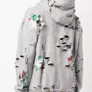 Sweats à capuche en coton mélangé pour hommes, mode hivernale de haute qualité, meilleure vente de vêtements pour hommes, sweats à capuche vieillis respirants - Product Image 5