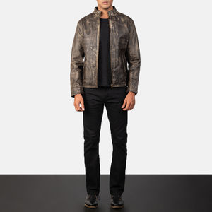 Veste en cuir respirante en peau de mouton 2025 pour hommes, veste en cuir bon marché avec service OEM de style rue, vente en gros - Product Image 2