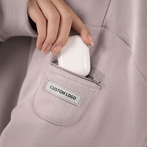 Sweat à capuche Boxy Fit en coton mélangé pour hommes avec poche sur les manches Sweats à capuche pour hommes Poids lourd de haute qualité - Product Image 3