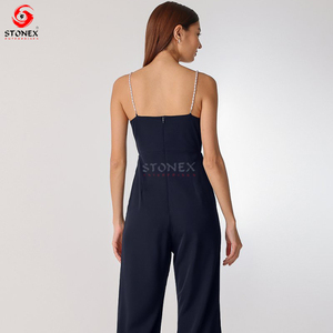 2023 nouveauté femmes décontracté genou longueur printemps respirant écologique combinaisons en gros Logo personnalisé conception Polyester coton - Product Image 3