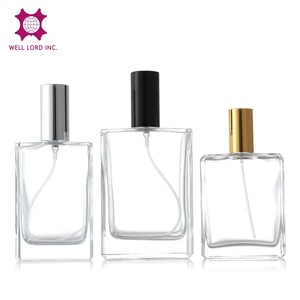 Botella de Perfume de vidrio Rectangular portátil, tapa de corona, 15ml, 30ml, 100ml, atomizador recargable para el hogar, cilindro, serigrafía - Product Image 3