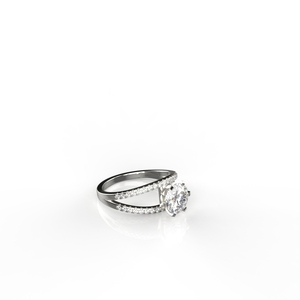 Avarta Jewellery Bague en or blanc 14 carats avec diamant de laboratoire solitaire de mariée - Product Image 3