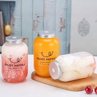 Botella de PET de 350 ml, 400 ml, 500 ml, 600 ml para Bebidas, Botella de Plástico Desechable para Leche, Té, Jugo, Botella de PET para Llevar con Tapa de Aluminio