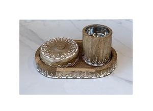 Quemador Bakhoor de mesa de diseño Mabkhar de madera de calidad superior con caja de almacenamiento a buen precio en la India - Product Image 2