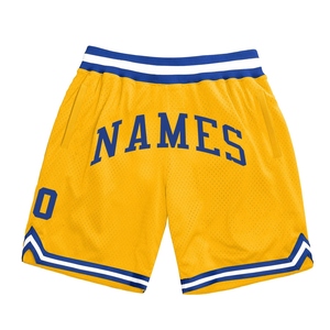 Industrie Direct Engro Sportswear Short de basket-ball personnalisé or blanc royal authentique Short de basket-ball rétro - Product Image 1