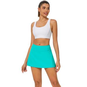 กระโปรงเทนนิสเอวสูงสำหรับผู้หญิงโลโก้ด้านหน้าตามสั่งกางเกงกีฬาพร้อมกางเกงขาสั้นระบายอากาศและกระเป๋าตาข่ายเป็นมิตรกับสิ่งแวดล้อม - Product Image 1