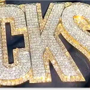 Colgantes finos de plata esterlina de oro blanco amarillo de 14K, dijes con nombre personalizado VVS Diamond IGI Certified Hip Hop Iced Style Men - Product Image 3