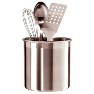 American Style Metal Steel Silver Cutlery Holder <b>Utensil</b> Caddy With Round Shape Tabletop Decorative Storage Organizer - Product Image 4