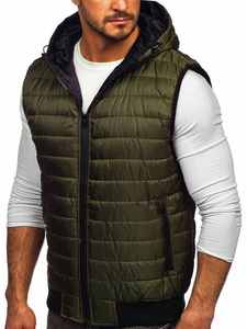Chaleco Acolchado Reversible para Hombre, con Cuello Alto, Diseño de Parches, Cálido y Cómodo para Senderismo, Aventuras al Aire Libre y Uso Casual - Product Image 6