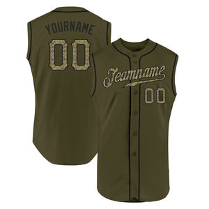 Jersey de béisbol sin mangas auténtico personalizado para ropa de béisbol y softball - Product Image 1