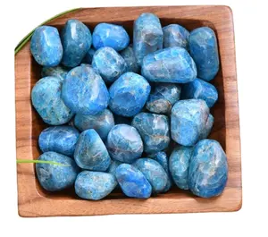 핫 세일 천연 블루 Apatite 넘어진 돌 높은 광택 Apatite 크리스탈 텀블 돌 최고 품질 대량 넘어진 돌