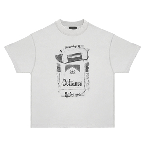 100% algodón de peso pesado 320 Gsm de gran tamaño lavado ácido desgastado camiseta de hombre logotipo impreso personalizado diseños Vintage personalizables - Product Image 1