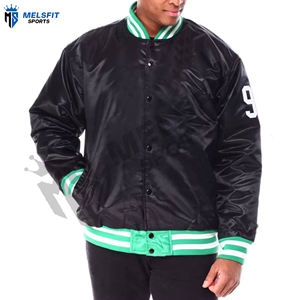 Veste de baseball en satin personnalisée en gros pour femmes et hommes, col montant, logo frontal, motif de dessin animé, respirante, coupe-vent - Product Image 6