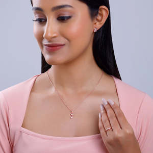 <b>Rose</b> <b>Gold</b> Triple Heart Fine Jewelry <b>Set</b> for Women GIVA Collection ER02956 PD02672 R01942 - Product Image 1