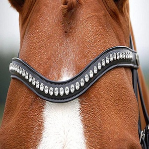 Best Quality Custom Horse Riding Crystals Rhinestones Decorative Leather Horse Brow Band Diamond Dressage Brow Band Best Price - Product Image 4