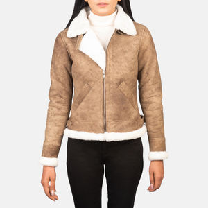 Veste en cuir véritable matelassée élégante pour femmes, vêtements d'extérieur confortables et à la mode pour tous les looks. - Product Image 3