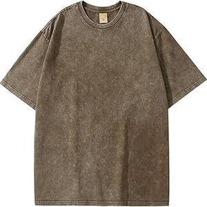 Camisetas de punto lavadas con ácido personalizadas Hombro caído Características transpirables de gran tamaño Stock formal Ropa a granel/mezcla de ropa Bale Ropa usada - Product Image 5