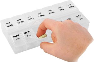 Organizador semanal de pastillas, 2 veces al día, dispensador <span class=keywords><strong>inteligente</strong></span>, <span class=keywords><strong>pastillero</strong></span> bonito, <span class=keywords><strong>pastillero</strong></span> portátil a prueba de niños, contenedor Pop - Product Image 2