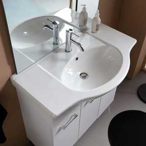 85cm <b>White</b> Export Floor-Standing Bathroom Cabinet with Sink <b>Mirror</b> and Ravenna Lamp Bathroom Sets - Product Image 3