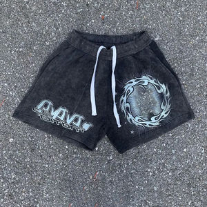 T-shirt court en coton épais de haute qualité pour l'hiver, surdimensionné, à séchage rapide, impression vintage personnalisée, deux pièces, délavage acide pour hommes - Product Image 2