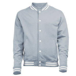 Chaqueta universitaria roja de alta calidad para hombre, chaqueta de invierno a prueba de viento de moda frontal personalizada con cuello levantado para uso informal al aire libre - Product Image 3