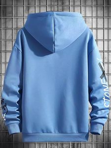 Sweat-shirt à capuche personnalisé de haute qualité pour homme, avec motif de lettres de dessin animé, cordon de serrage, manches longues, poche, 2024 - Product Image 5