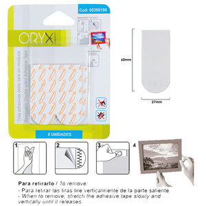 Strisce adesive bifacciali senza residui (confezione blister da 6 pezzi) - Product Image 1