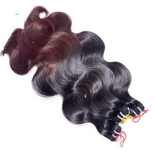 Cheveux bruts de haute qualité corps pointe ondulée Ombre couleur faisceaux avec fermeture pour faire des perruques à partir de vrais cheveux vietnamiens - Product Image 3