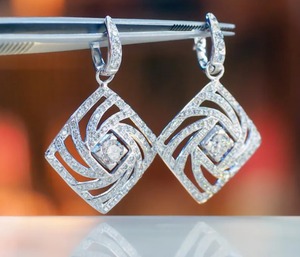 Customized <b>Sterling</b> <b>Silver</b> Moissanite Stud <b>Earrings</b> White Gold Plating Beautiful <b>Pearl</b> Pendant Hip Hop Jewelry Wedding Gift Her - Product Image 4