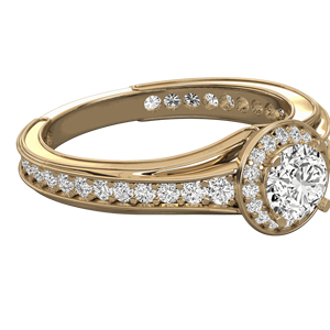 Anillo de Compromiso con Halo de Diamantes en Corte Redondo - Product Image 5