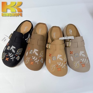 Nouvelles mules plates pour femmes avec broderie florale, chaussures décontractées pour femmes, pantoufles de marche - Product Image 3