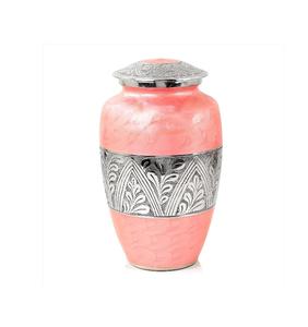 Urnes de crémation en métal en aluminium pour cendres et restes mortels | Belles urnes faites à la main pour humains et animaux domestiques (Palais des pétales roses) - Product Image 5
