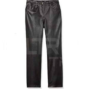 Pantalones de cuero puro para hombre, venta al por mayor, precio barato, pantalones de cuero con estampado de logotipo personalizado, material de alta calidad 100% hecho - Product Image 6