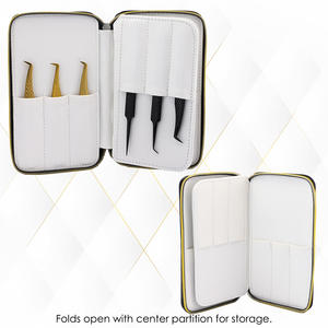 Nouvelle arrivée 12 fentes cils pince à épiler organisateur pochette pour cils outils salon sourcil pince à épiler stockage sécurisé pince à épiler sac avec fermeture éclair - Product Image 4