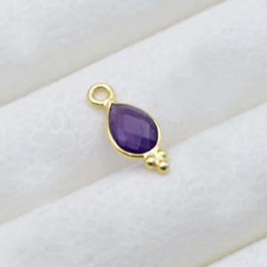 Charme en améthyste avec triple sertissage, pendentif en forme de poire brute, fait à la main, pierre de naissance de février, bijou de guérison, cadeau pour l'amour - Product Image 2