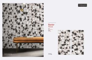 Carreaux de porcelaine émaillée de qualité supérieure RANIER ROSE, aspect terrazzo, surface sculptée - Product Image 2
