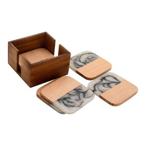 Vente en gros de luxe fait à la main en marbre incrustation de tasses à thé sous-verres fantaisie style noyer café bière vin tapis et tampons pour la maison cuisine - Product Image 1