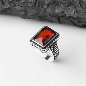 Hot Sales From Turkey Azuris VALKH1428 925 Sterling <b>Silver</b> Men's <b>Ring</b> in Ottoman Style Natural <b>Black</b> <b>Stone</b> Fashionable Stylish - Product Image 1