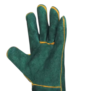 ถุงมือเชื่อมหนังวัวแยกเป็นลายสีเขียวทุกขนาดตามสั่ง - Product Image 6