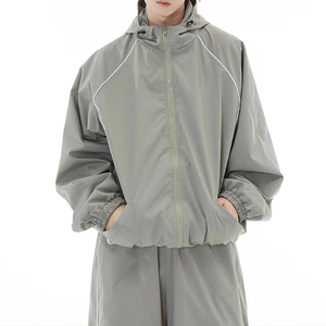 Nouvelle arrivée 2024 personnalisé Streetwear Jogging costume unisexe coton survêtement Gym Fitness survêtement Nylon coupe-vent ensembles - Product Image 2