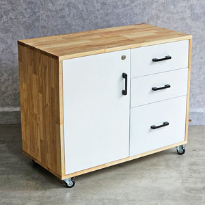 Modern Minimalist Movable Wood Filing <b>Cabinet</b> 80x40x65cm Panel Design Office/Workshop/Bedroom/Home Office Use - Product Image 2