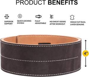 Levantamiento de pesas Palanca de cuero Cinturón profesional Entrenamiento de gimnasia Negro-Cinturón de levantamiento de pesas para hombres y mujeres Entrenamiento de levantamiento de pesas - Product Image 5