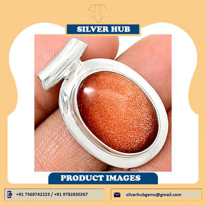 Vente en gros pendentif en pierre de soleil fait main en argent sterling 925 de haute qualité avec technologie d'incrustation de réglage de lunette - Product Image 6